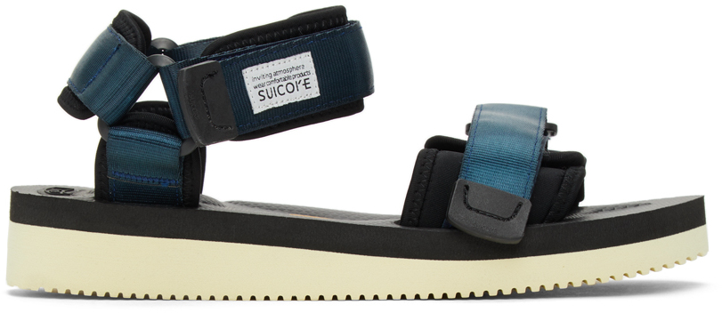 Suicoke: Navy & Black CEL-V Sandals | SSENSE Canada