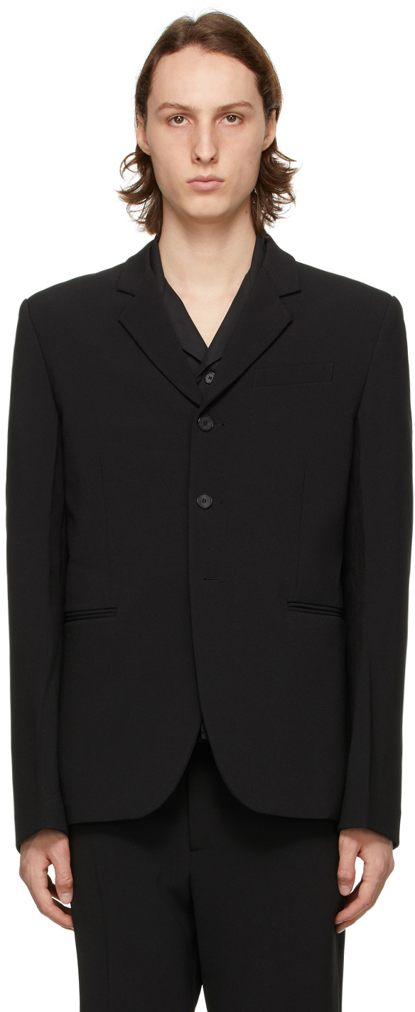 Recto: Black Tailored Single-Breasted Blazer | SSENSE