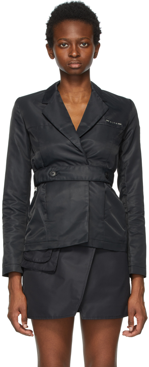 1017 ALYX 9SM: Black Nylon Belted Blazer | SSENSE
