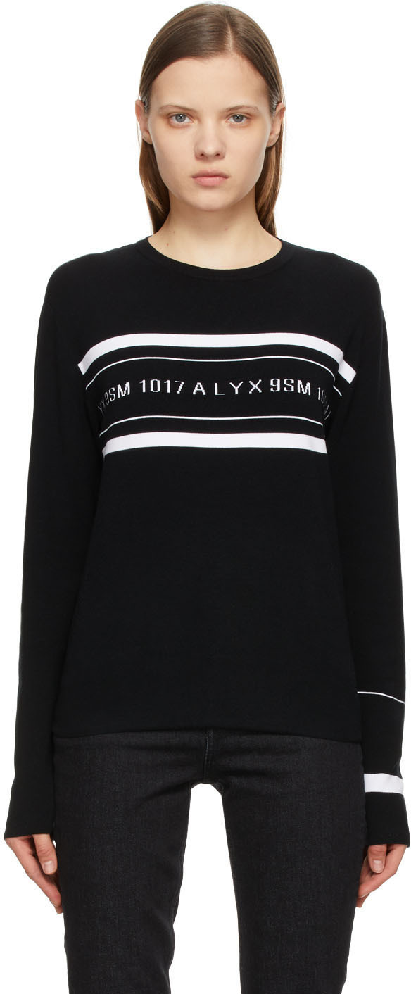 1017 ALYX 9SM Black White Band Logo Sweater 211776F096000