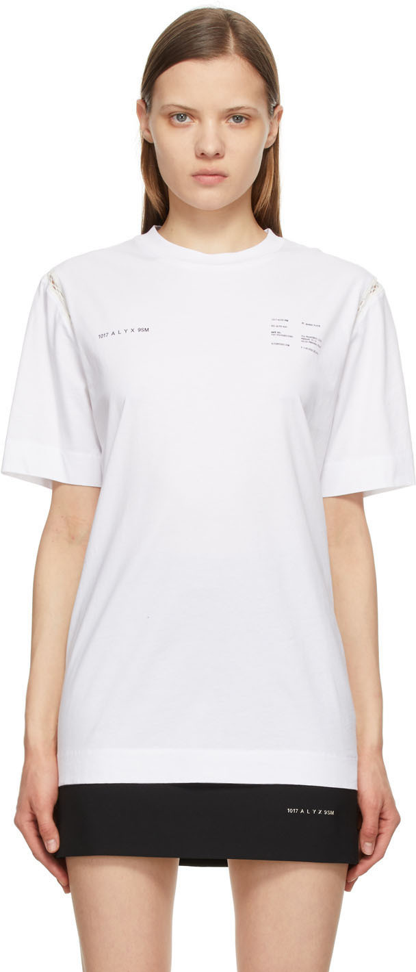 1017 ALYX 9SM: White Insert Double Logo T-Shirt | SSENSE Canada