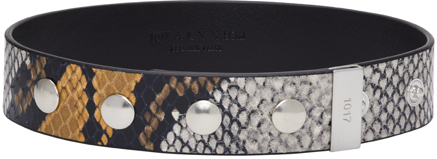1017 ALYX 9SM Grey & Tan Animal Print Choker