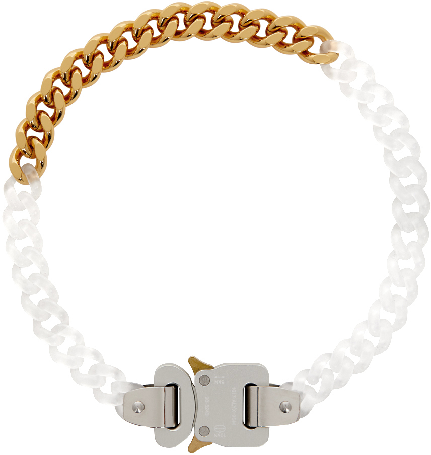 1017 ALYX 9SM: Transparent & Gold Buckle Necklace | SSENSE Canada