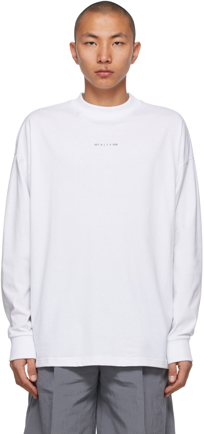 1017 ALYX 9SM: White Visual Logo Long Sleeve T-Shirt | SSENSE