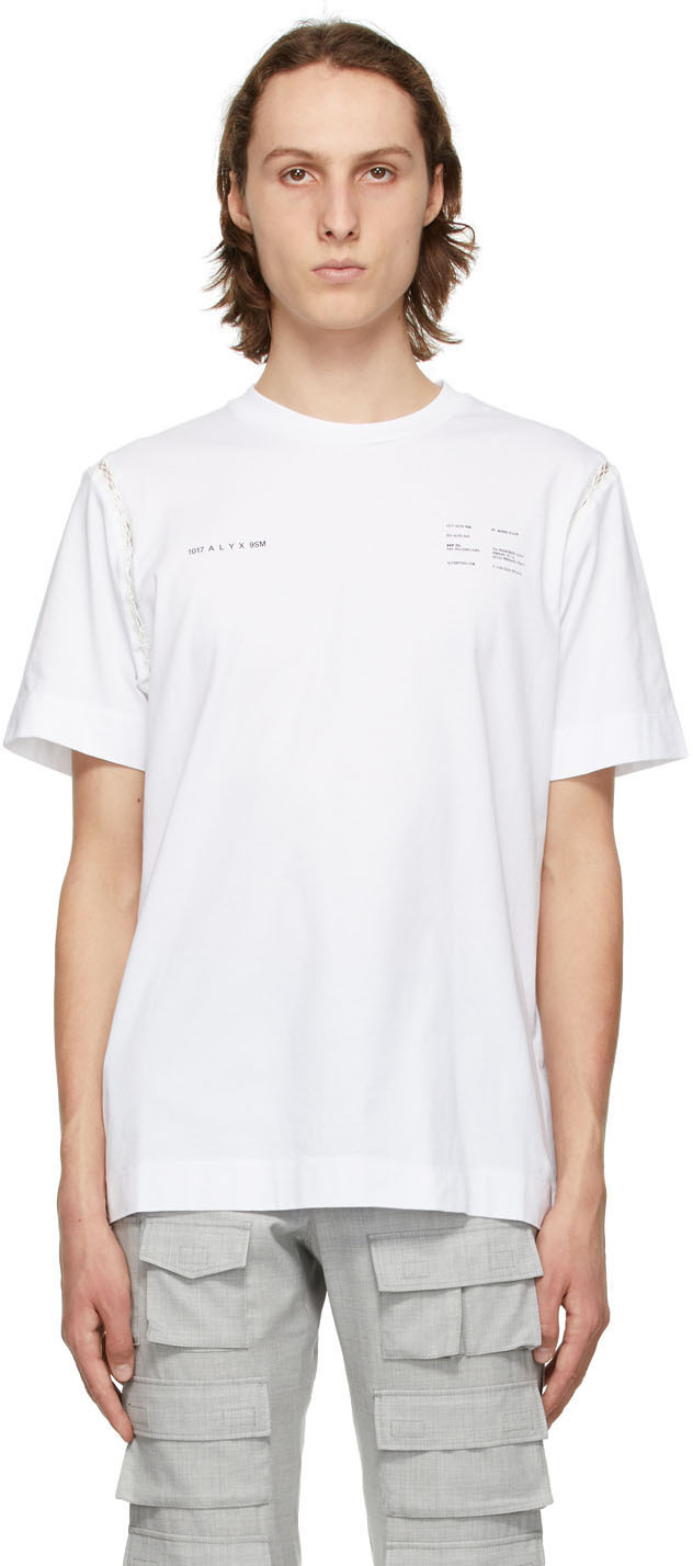 1017 ALYX 9SM White Insert Double Logo T Shirt 211776M213022