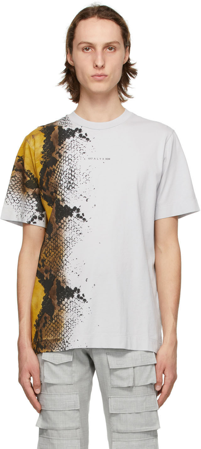 1017 ALYX 9SM: Grey Animal Print T-Shirt | SSENSE