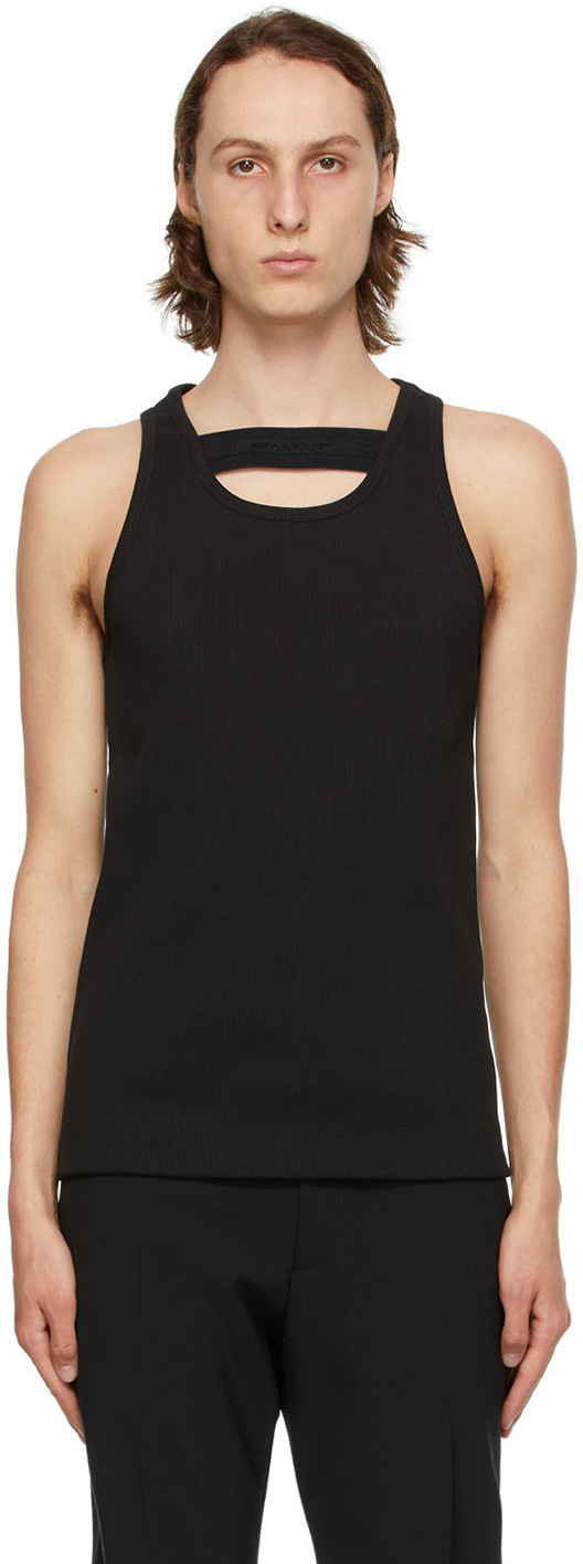 1017 ALYX 9SM: Black Ribbed Tank Top | SSENSE UK