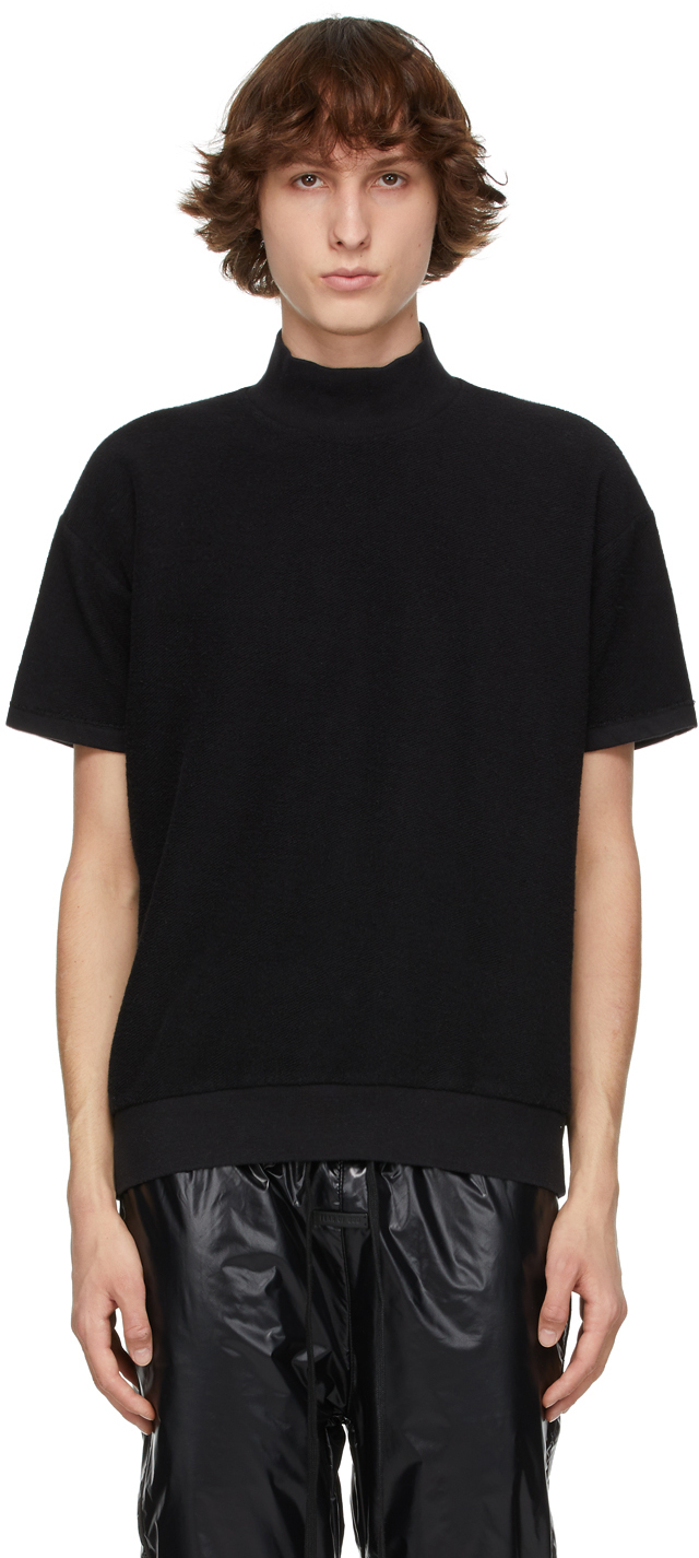 black mock neck sweatshirt