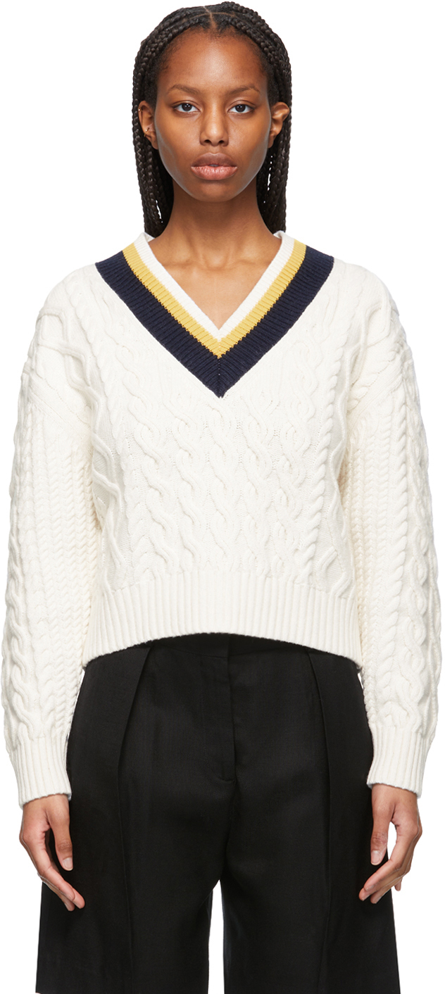 cropped off white sweater