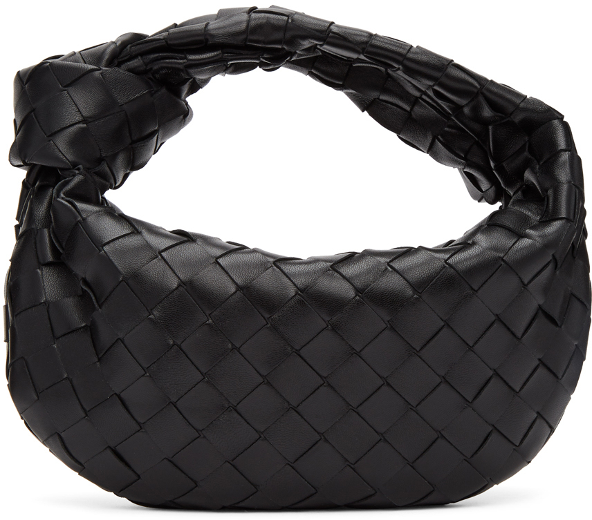 Bottega Veneta: Black Mini Intrecciato Jodie Bag | SSENSE Canada