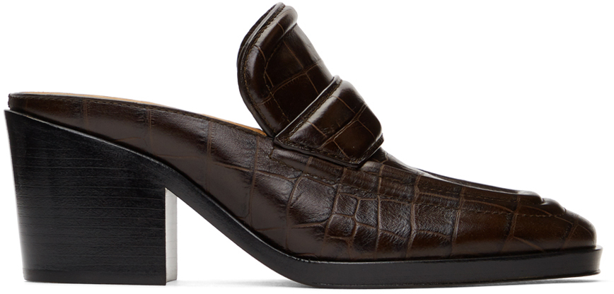 Brown croc mules online