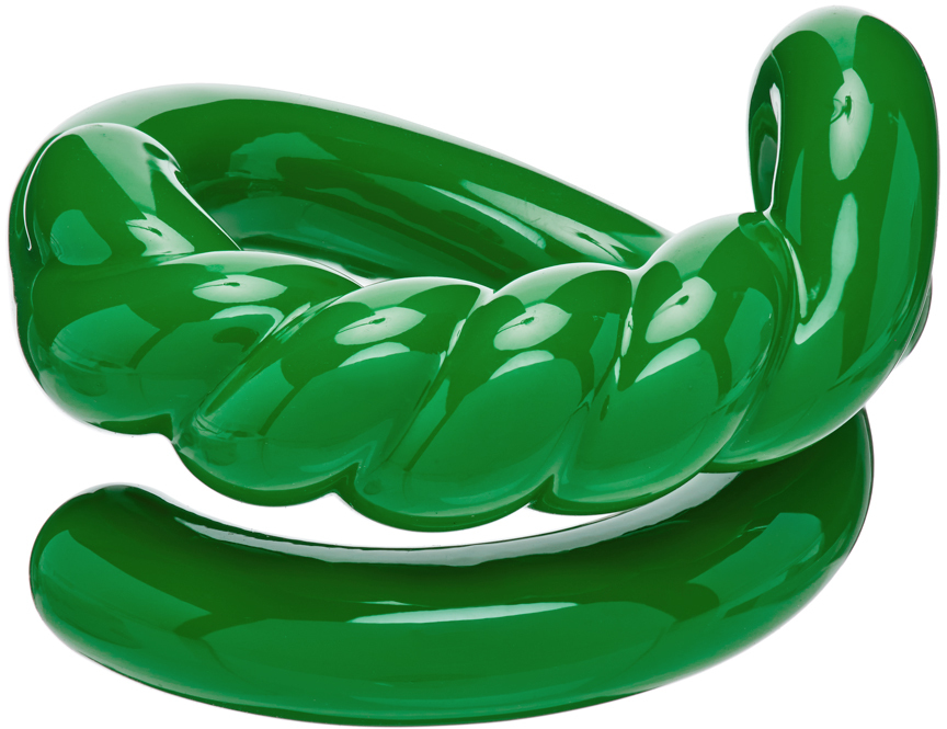 Bottega Veneta Green Ceramic Knot Ring In 3707 Grass