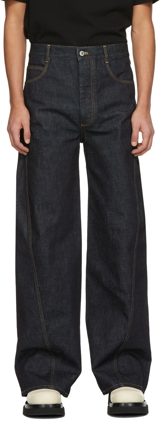 Bottega Veneta: Indigo Raw Denim Jeans | SSENSE Canada