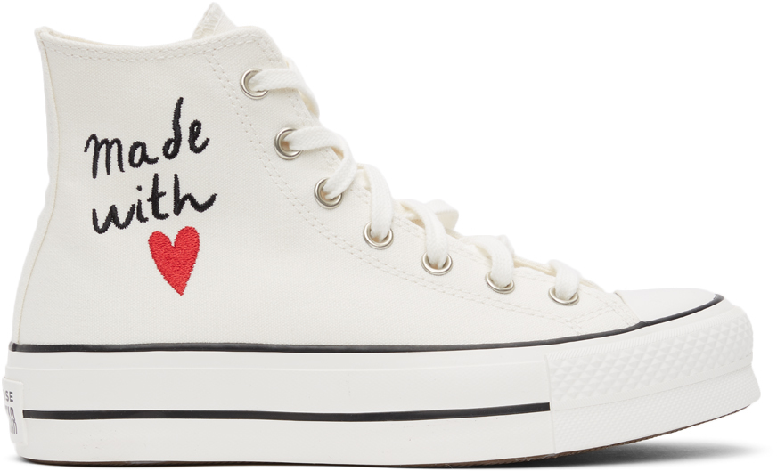 Converse Off-White Valentine's Day Chuck Taylor All Star Lift Hi Sneakers