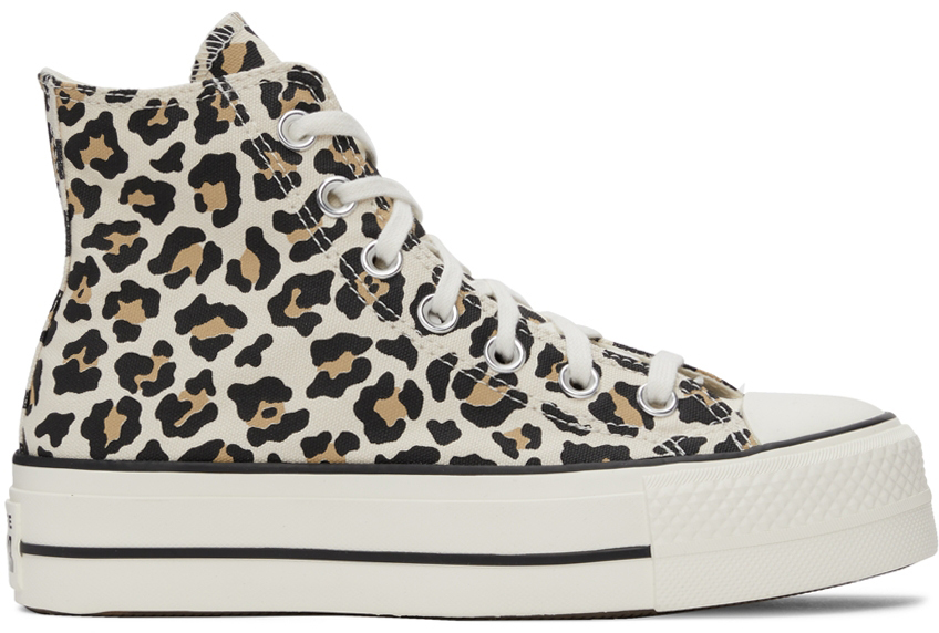 Converse: Baskets montantes Chuck Taylor All Star Lift beiges et brunes
