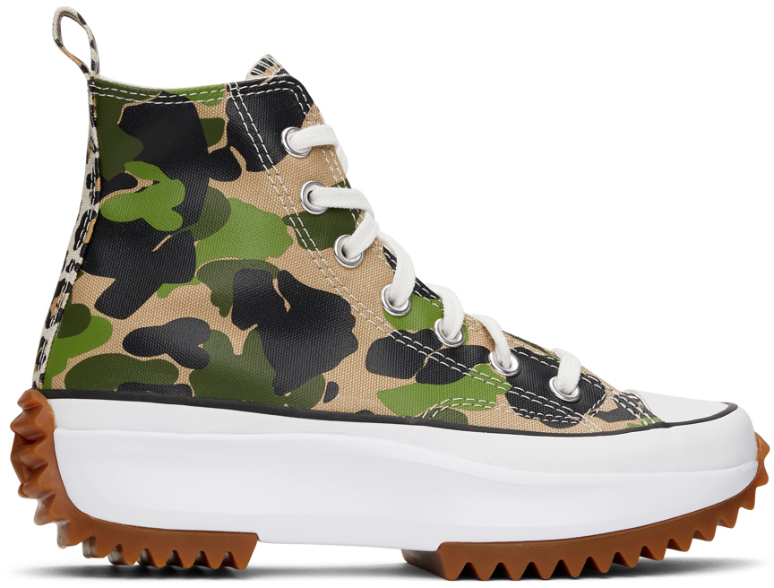 Converse: Beige Camouflage Run Star Hike High Sneakers | SSENSE