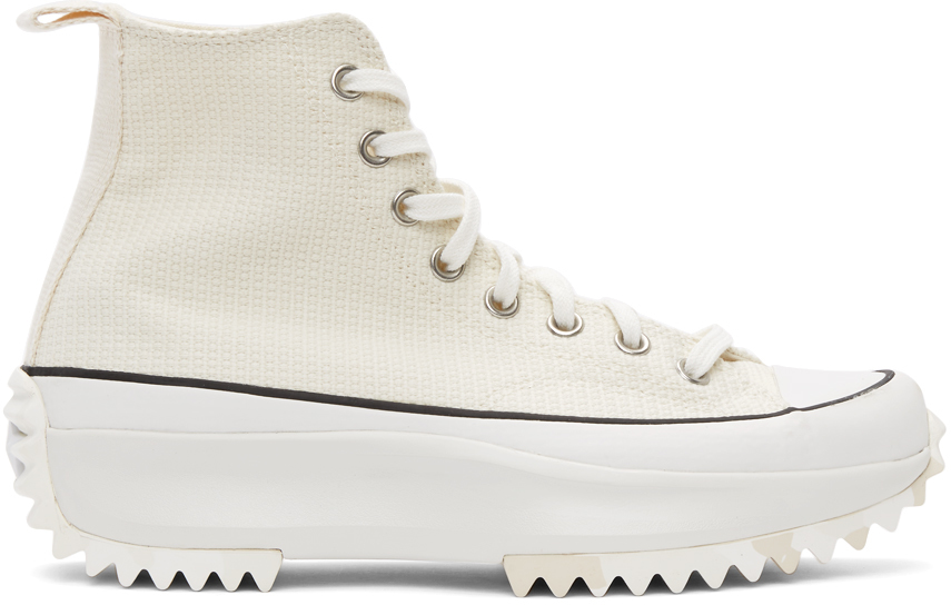 Converse: Off-White Marble Run Star Hike High Sneakers | SSENSE