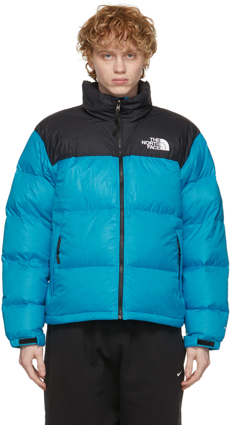 The North Face Blue Black Down 96 Retro Nuptse Jacket Ssense Uk