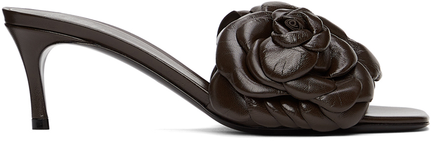 Valentino Garavani Brown 03 Rose Edition Atelier Slide Heeled Sandals