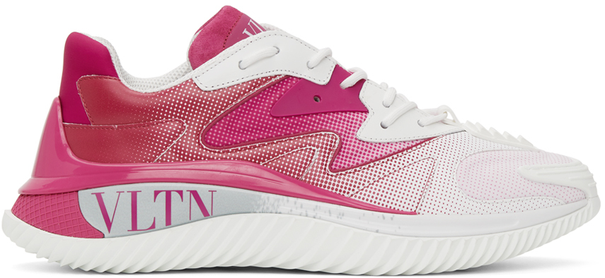 Ready Go Runner Suede Trimmed Sneakers in Pink - Valentino Garavani