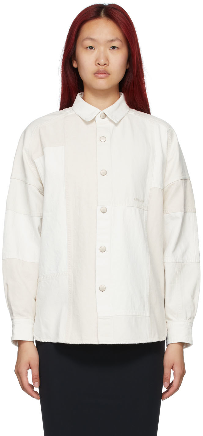 AMBUSH Off-White Denim Patchwork Shirt