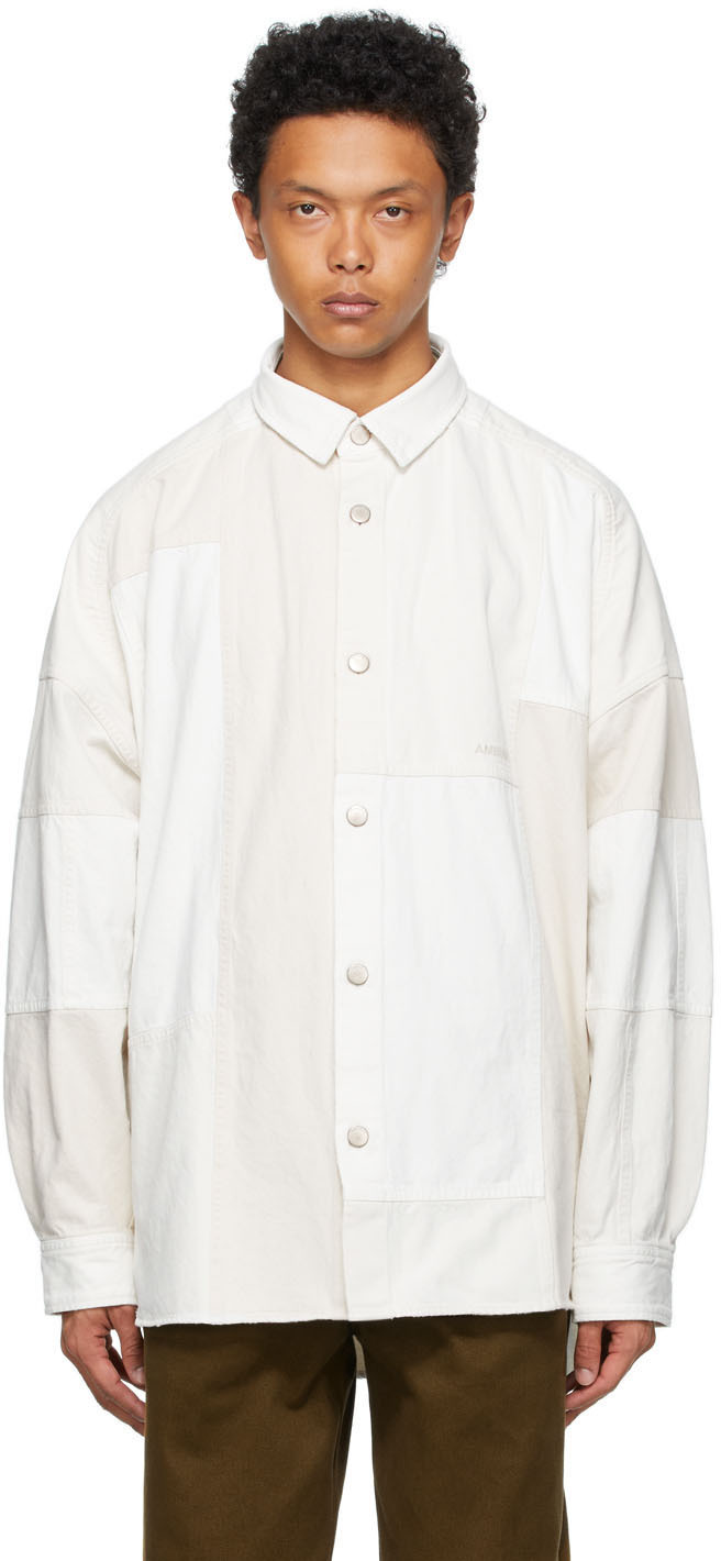 AMBUSH White Denim Patchwork Shirt