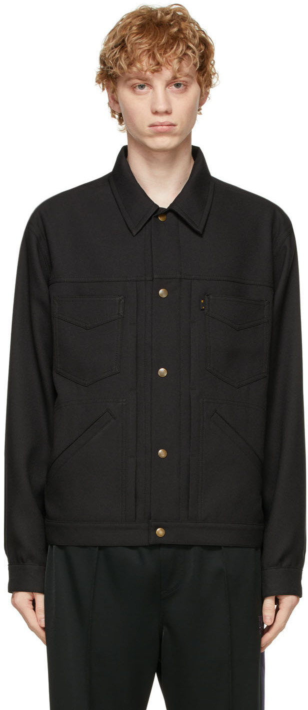 NEEDLES: Black Penny Jean Jacket | SSENSE UK