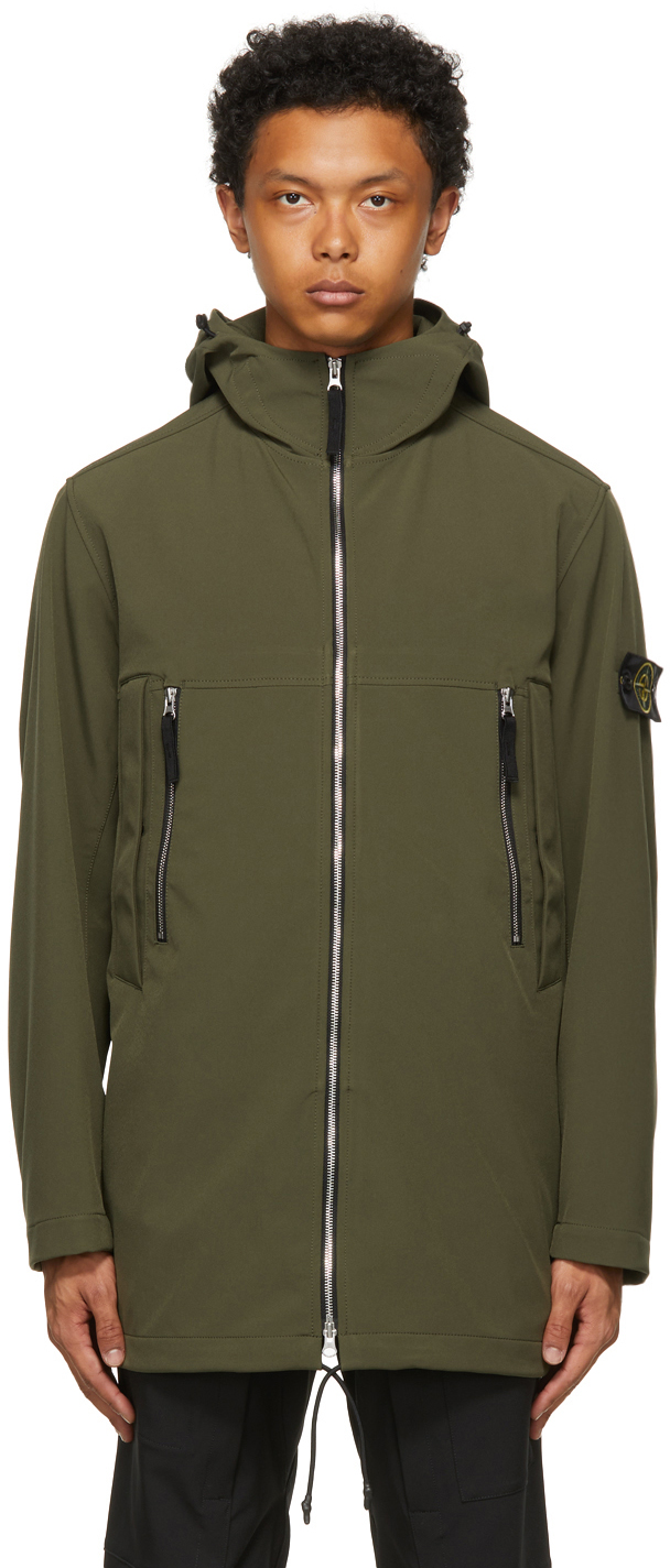 Stone Island Khaki e.dye Soft ShellR Light Coat SSENSE Canada