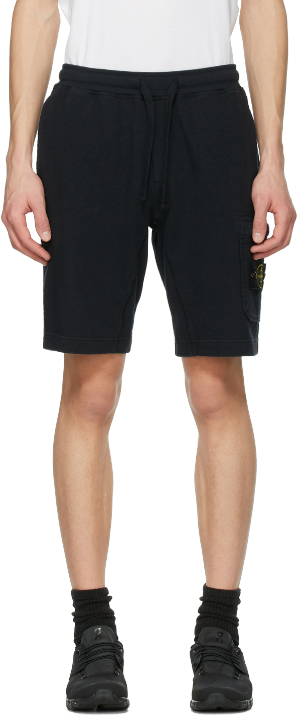 Navy Bermuda Cargo Shorts by Stone Island on Sale