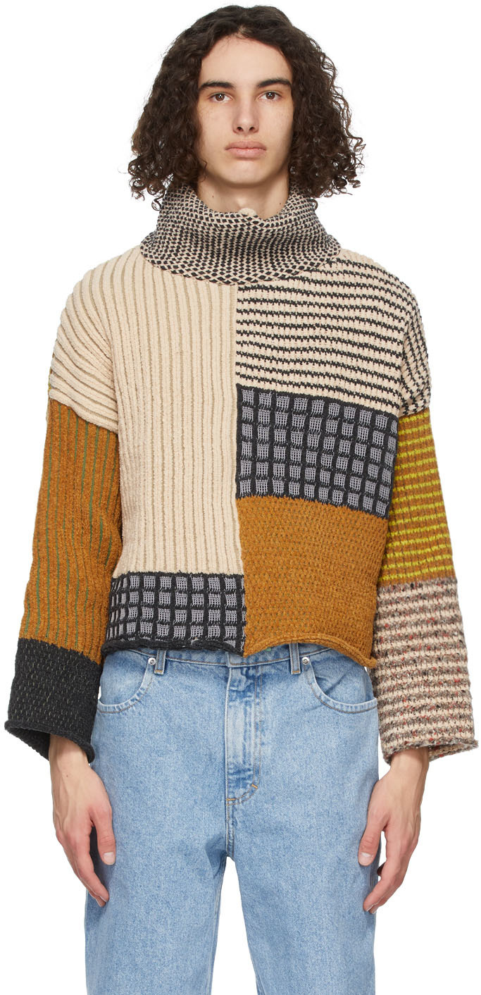 Eckhaus Latta: Multicolor Wool Tabby Sweater | SSENSE