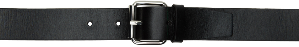 Black Double Buckle Leather Belt