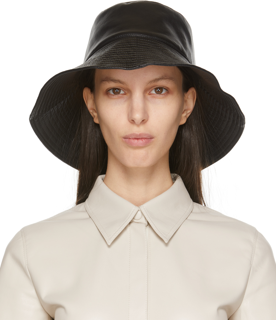 Nanushka: Black Serge Bucket Hat | SSENSE