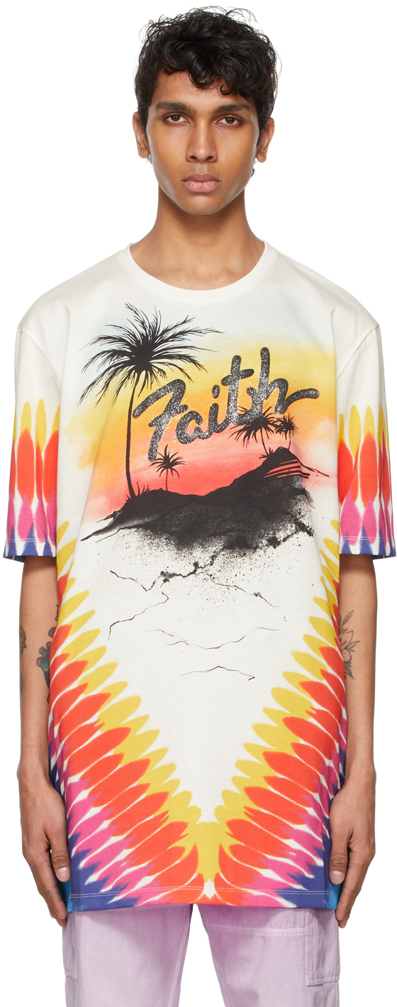 Faith Connexion Off-White Printed Oversized T-Shirt