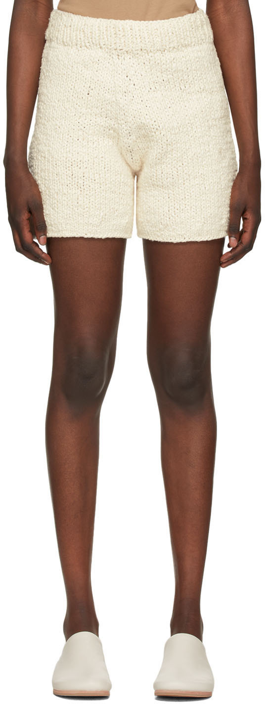 Lauren Manoogian White Handknit Shorts