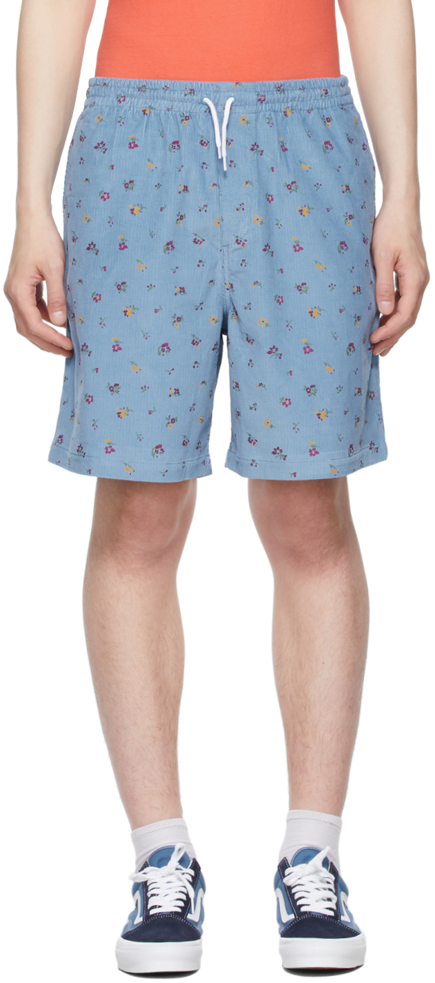 Noah: Blue Corduroy Drawstring Short 