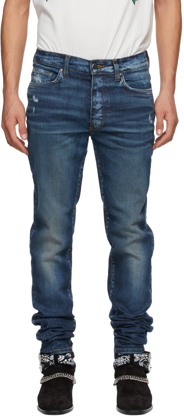 AMIRI: Blue Stack Jeans | SSENSE UK