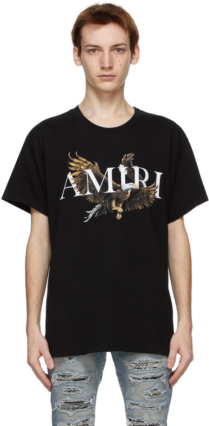 AMIRI: Black Eagle T-Shirt | SSENSE Canada