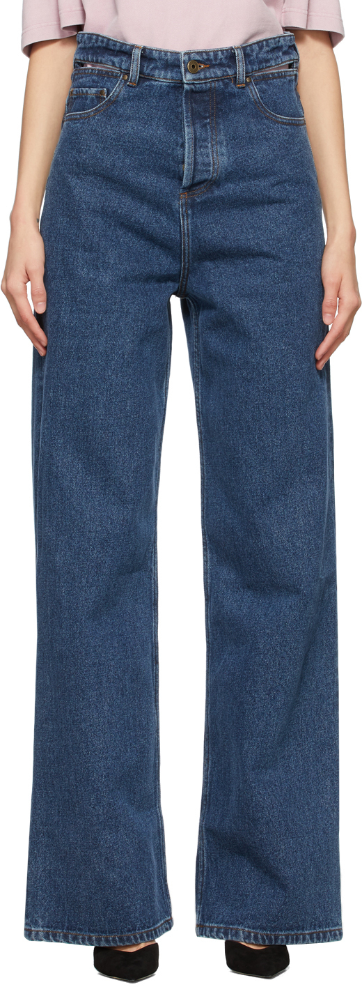 Y/Project: Blue Classic Peep Show Jeans | SSENSE