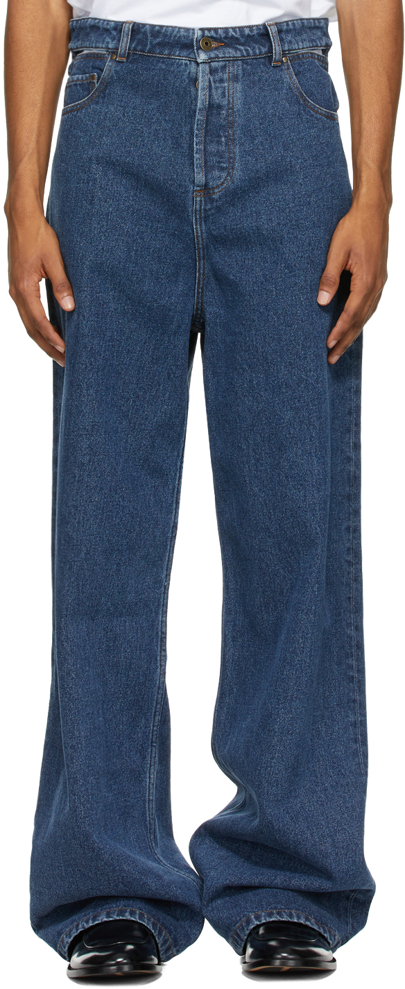 Y/Project: Blue Classic Peep Show Jeans | SSENSE