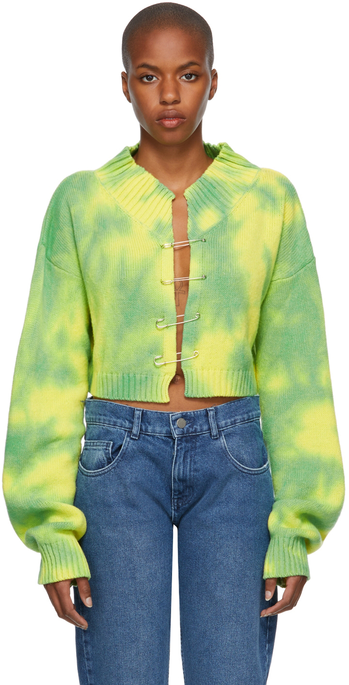 green tie dye cardigan
