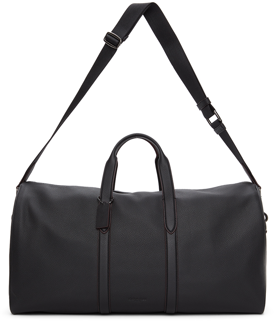 coach black leather duffle bag