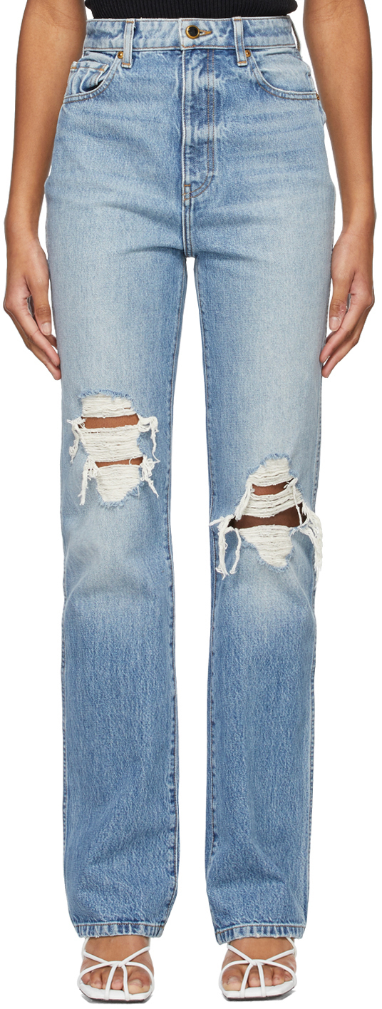 Khaite Blue Ripped 'The Danielle' Jeans