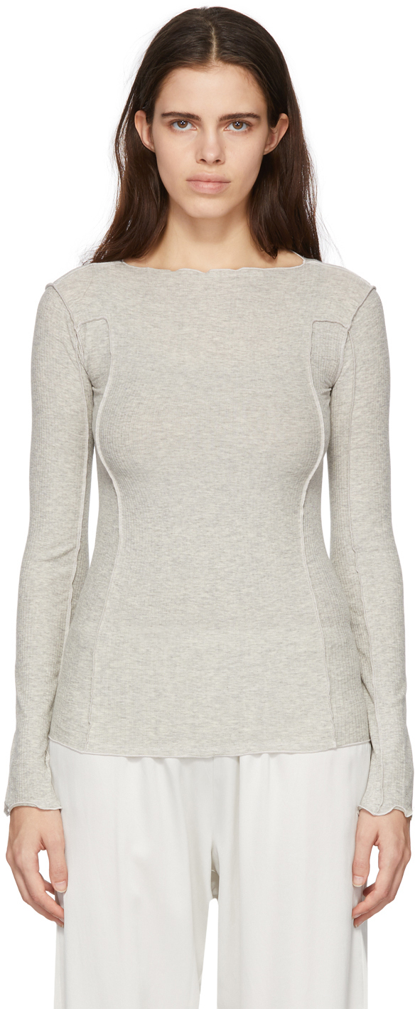 Baserange: Grey Omato Long Sleeve T-Shirt | SSENSE