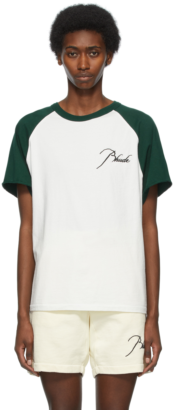 rhude green t shirt