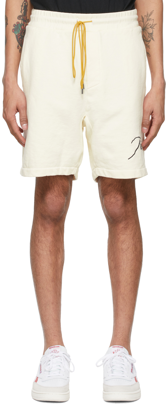 Rhude Off-White Logo Sweat Shorts