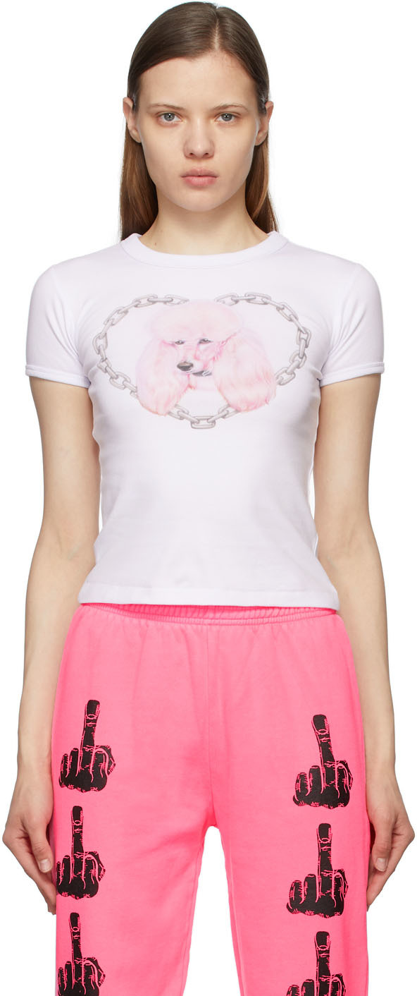 Ashley Williams: White Poodle Baby T-Shirt | SSENSE