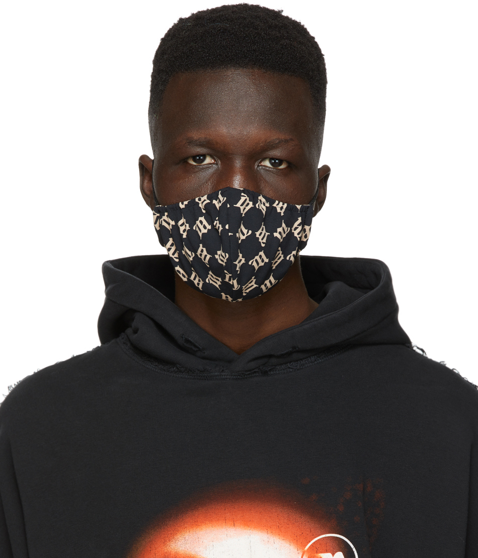 MISBHV Black Monogram Face Mask 211937M150083