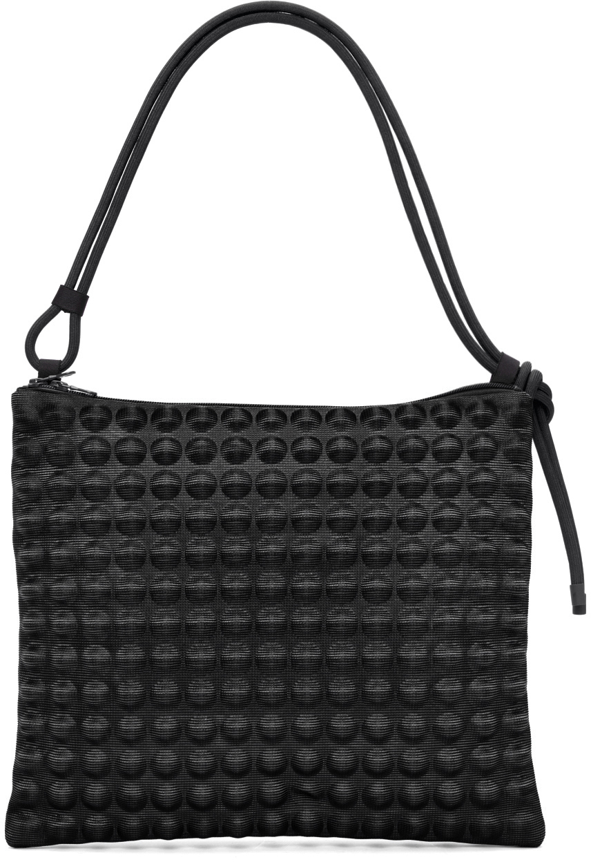 Pleats Please Issey Miyake: Black Large Puchi Puchi Shoulder Bag | SSENSE