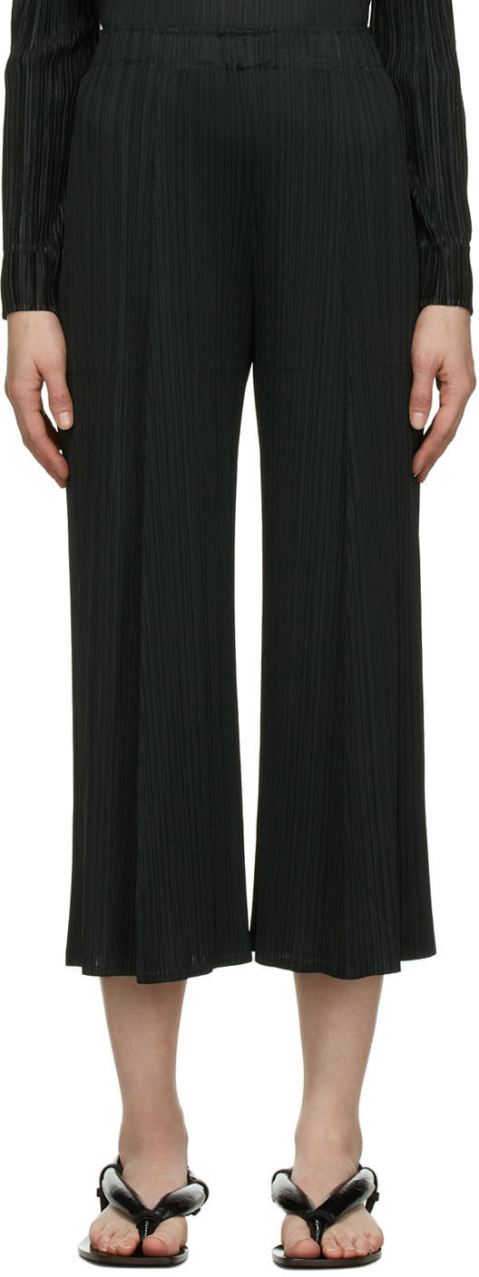 Pleats Please Issey Miyake Black Monthly Colors October Trousers