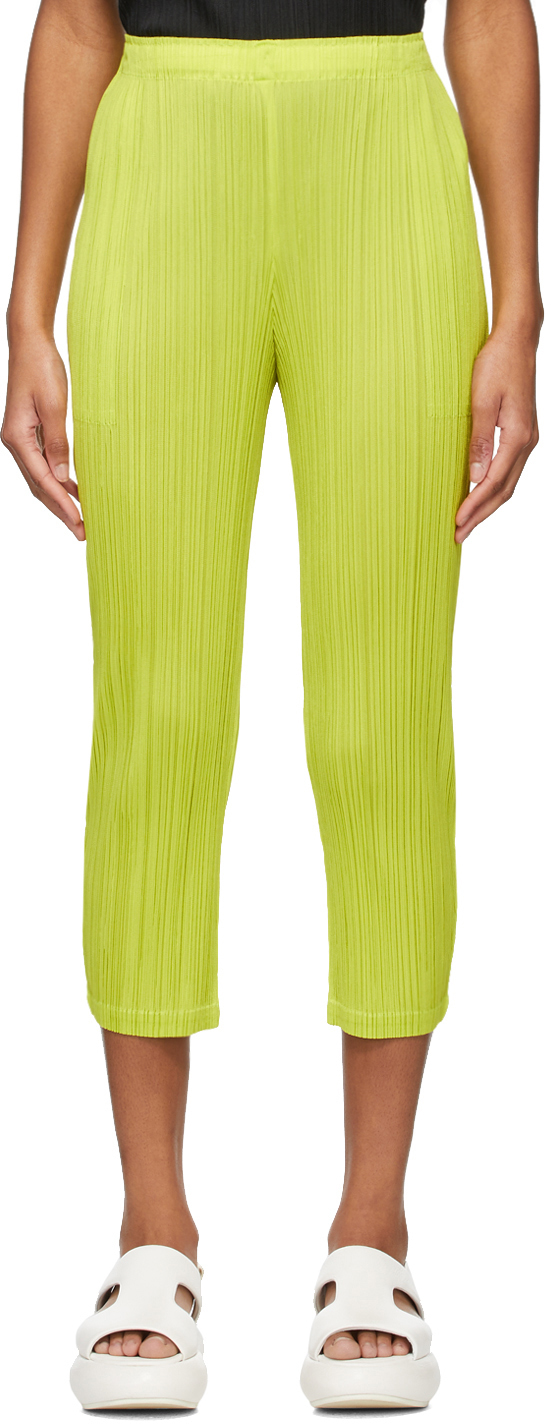 Pleats Please Issey Miyake Green Monthly Colors February Trousers